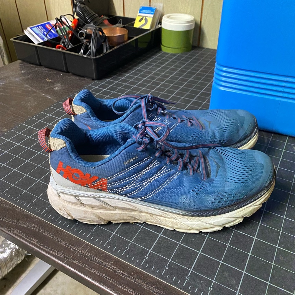 Blue and red size 9.5 men’s hoka